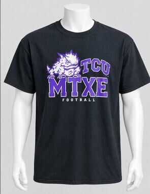 TCU MTXE Football Shirt Mens XL Gildan Horned Frogs Navy Pre Owned